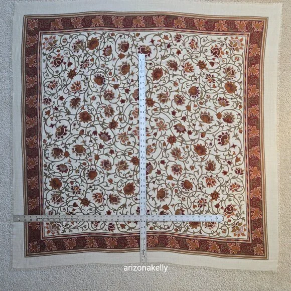 NWOT Metropolitan Museum of Art Wool & Silk Square Scarf Autumn Fall Colors NYC - Picture 7 of 16